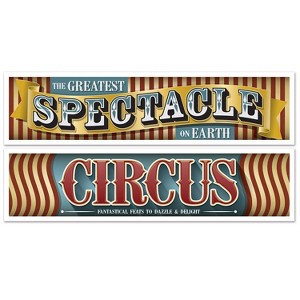 Beistle Vintage Circus Banners, 15" x 5', (4/Pkg) Multicolored - 1 of 4