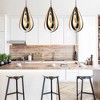 LNC Pennieway 4-Lights 15.5" Modern Geometric Small Chandelier, Matte Black and Gold - 4 of 4