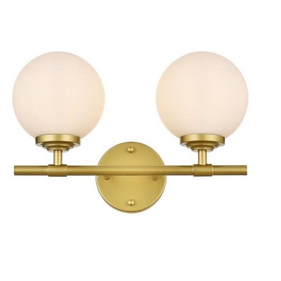 Elegant Lighting Ansley 2 light Brass and frosted white Bath Sconce