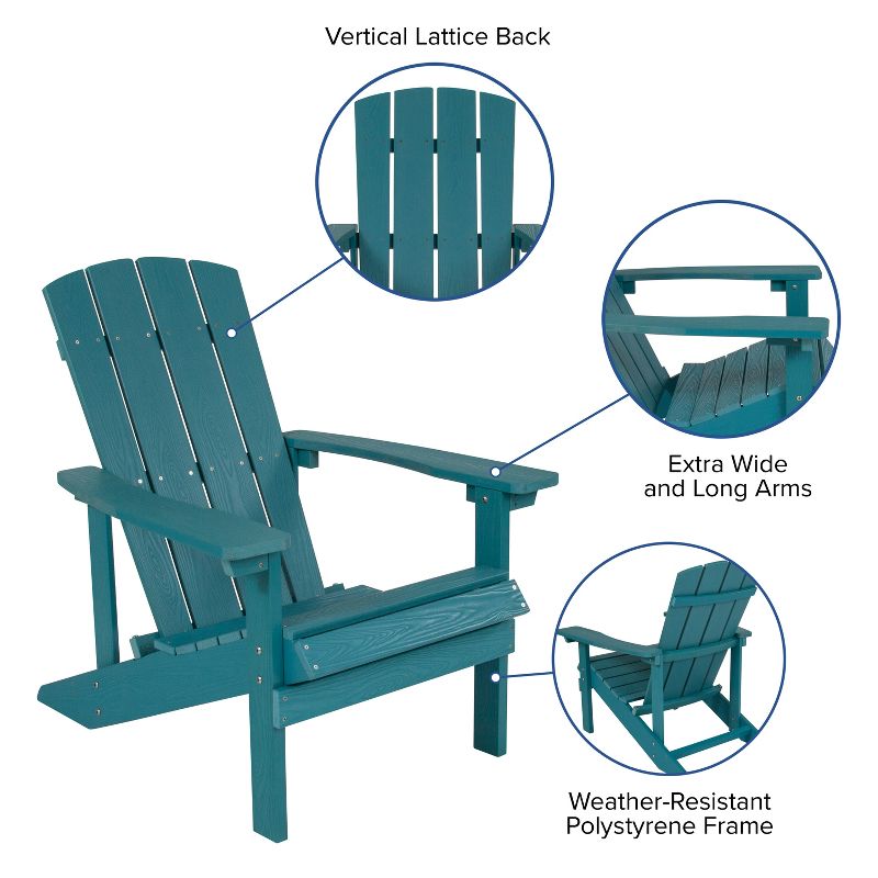 Emma and Oliver All-Weather Adirondack Chair in Faux Wood, 4 of 13