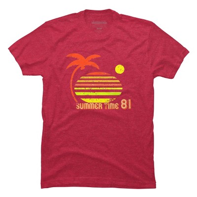 Men's Design By Humans Retro Summer Time Sunset 81 By astrofire T-Shirt