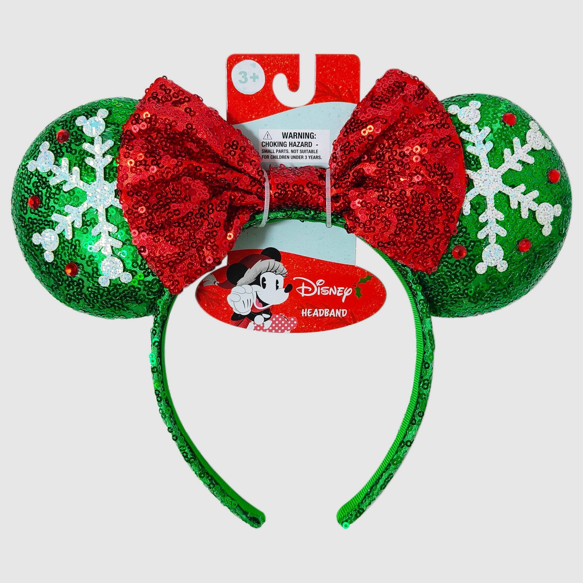 Girls' Christmas Minnie Mouse Ears Headband - Green