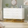 Garvee 4-Drawer MDF Dresser with Gold Metal Legs and Handles – Minimalist Storage Chest for Bedroom, Living Room, Hallway, Entryway - 3 of 4