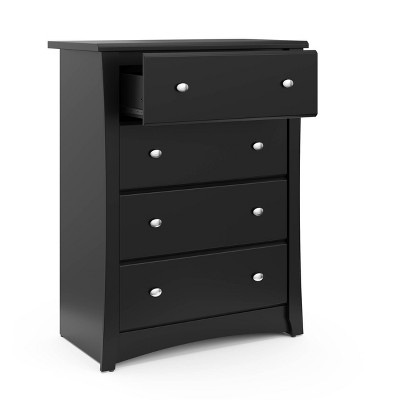 Black Double Nursery Vertical 4-Drawer Chest