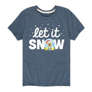Boys' - SpongeBob SquarePants - Let It Snow Short Sleeve Graphic T-Shirt - 1 of 4