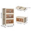 SEVOBAL Utility Storage Cabinets 3-Tier Folding Storage Cabinet with Wheels Magnetic Door for Bedroom, Closet, Nursery, White, 11.81"*19.69"*31.1" - 3 of 4