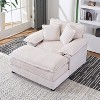 KTMBDW Sofa Chair with Movable Ottoman - Corduroy Cloud Couch Chair Soft Comfy Modern Sofa Chaise Single Sleeper Chair Bed for Living Room - 2 of 4