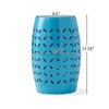 DSVIMOY Patio End Tables, 18 Inch Outdoor Side Table, Decorative Garden Stool for Indoor Outdoor, Modern End Table, Blue, 12.25"*12.25"*17.75" - 3 of 4