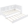 Twin/Full Size Beds with Storage Shelf, Wood Daybed Frame with Wireless Charging USB Ports,  250 Lbs Load Capacity - 2 of 4