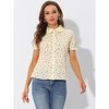 Allegra K Women's Peter Pan Frilled Short Sleeve Floral Cotton Top - image 3 of 4