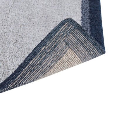 Salem Navy Tufted Cotton Bath Rug 20x30"