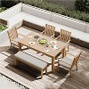 Heynemo 6 Pieces Patio Dining Sets, Aluminum Outdoor Dining Table with 4 Chairs and Bench, Patio Dining Furniture Set with Removable Cushion - 4 of 4
