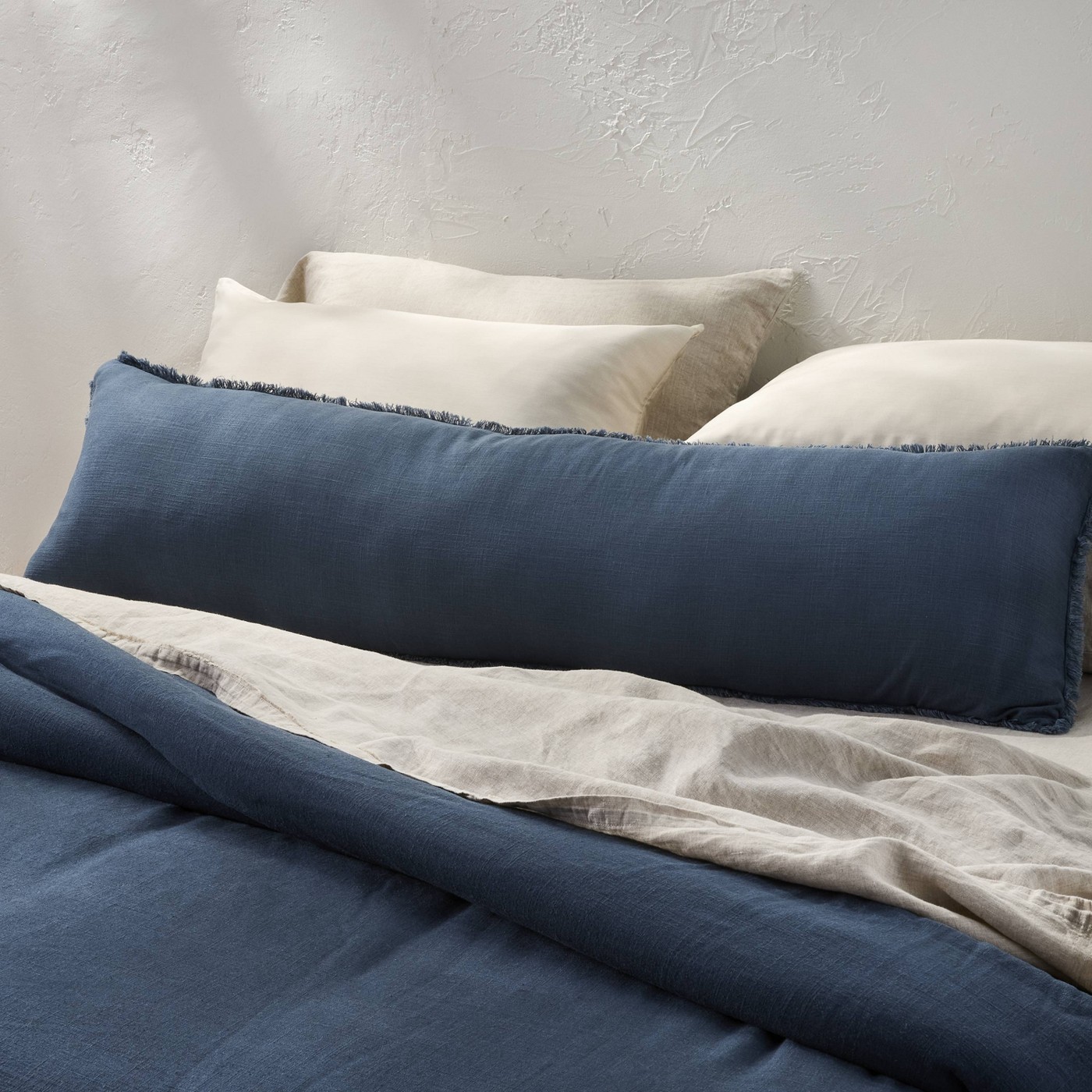 Lumbar Heavyweight Linen Blend Throw Pillow by Casaluna