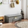 Tangkula 43" Folding Storage Ottoman Bench w/ Removable Divider & Side Pocket Bedroom - 2 of 4