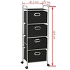 vidaXL Lightweight Durable Steel-Frame Shelving Unit with 4 Non-Woven Fabric Storage Boxes for Bedroom and Bathroom – Black/Silver - 2 of 4