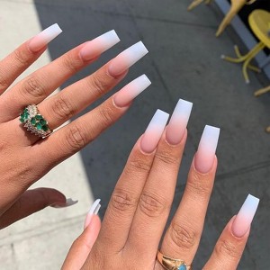 SAVILAND French Press On Nails Long Square 160 Pcs, Thicker Sturdy Matte False Nails with Full Cover Tips - Salon Quality DIY Kit. - 1 of 4