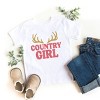 Country Girl Antlers Puff Print  - Toddler Short Sleeve Graphic T-Shirt - 3 of 4