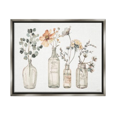 Stupell Industries Antique Floral Bouquets Flowers Glass Jar Painting
