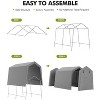GustoWave Outdoor Portable Storage Shed, Carport Tent for Motorcycle, Bike - 3 of 4