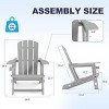 FURNIinspire Patio Accent Chairs Outdoor Folding Chairs Adirondack Chair, Portable Chair With Handles For Beach, Backyard, Gray, 31.4"*29.6"*36.4" - 3 of 4