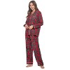Casual Nights Women's Flannel Long Sleeve Button Down Pajama Set - 2 of 4