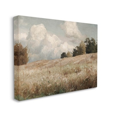 Classic Nature Field Landscape Canvas Wall Art, 16 x 20, Brown
