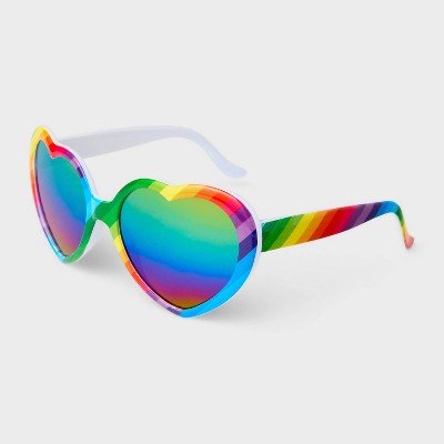 Pride Adult Rainbow Heart Sunglasses