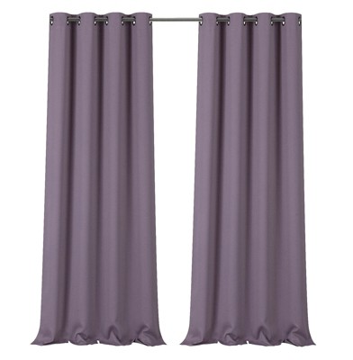 Kate Aurora 100% Hotel Thermal Blackout Lavender Grommet Top Curtain Panels