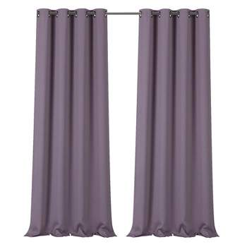 Kate Aurora 100% Hotel Thermal Blackout Lavender Grommet Top Curtain Panels