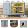 LunaLulinlk Kitchen Island with Drop Leaf, LED Light Kitchen Cart on Wheels, Large Kitchen Island Cart with an Adjustable Shelf and Drawers (Blue) - 4 of 4