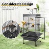 Large 64.4" Metal Parrot Cage,Heavy-Duty Aviary w/ Acrylic Door, Perches, Stainless Steel Bowls, 360° Wheels – for Macaws, Cockatoos, African Greys - 4 of 4