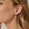 Dainty Pearl Drop Earrings 14k Gold Plated, Long Bridal Wedding Formal Dangle Earrings For Women - 3 of 4