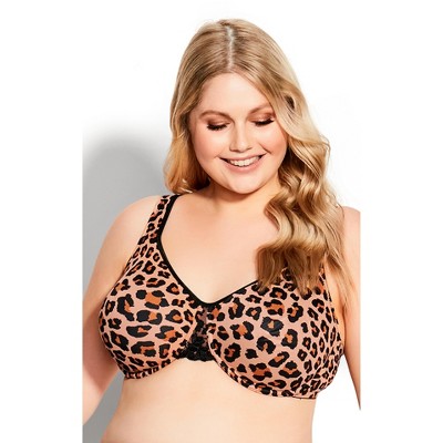 Avenue Body  Women's Plus Size Fashion Balconette Print Bra - Cobalt Spot  - 50dd : Target