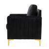 Set of 2 Iapygia Contemporary Tufted Wooden Upholstered Club Chair with Metal Legs for Bedroom Club Chair| ARTFUL LIVING DESIGN - 3 of 4