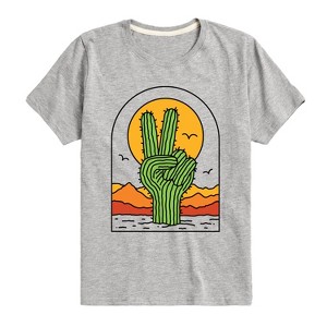 Boys' - Instant Message - Cactus Peace Sign Short Sleeve Graphic T-Shirt - 1 of 4
