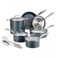 T-Fal Platinum 12pc Non-Stick Cookware Set with Induction & Cast Stainless Steel Handles - Dark Gray
