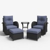 LayinSun Outdoor Patio Furniture Set, Black Rattan Wicker Sectional Swivel Rocker Chairs Sets - 2 of 4