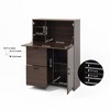 Desk Cabinet, with Storage Drawer & Shelves, Fold-up Desktop, Ideal for Home, Office, Dormitory, Small Spaces W31.49"xD13.78"xH47.2" - 3 of 4
