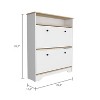 TIRAMISUBEST 2-Tier Shoe Rack - Light Oak & White, Space-Saving Entryway Storage | Sturdy Shoe Organizer Shelf, Easy Assembly - 4 of 4