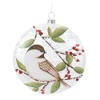 Chickadee Glass Disc Ornaments Set of 6 – 5.5 Inch Height – Holiday Bird Tree Decor – By Melrose - 2 of 3