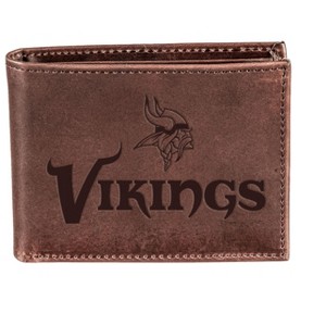 Evergreen NFL Minnesota Vikings Brown Leather Bifold Wallet Officially Licensed with Gift Box - 1 of 1