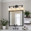 DORESshop 26 in. 4-Light Bathroom Vanity Light Fixtures Over Mirror, Black Bathroom Light Fixtures with Clear Globe Glass Shades - 4 of 4