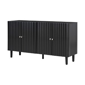 Dexmalle Elegant Wavy Pattern Sideboard Cabinet,Black - 1 of 4