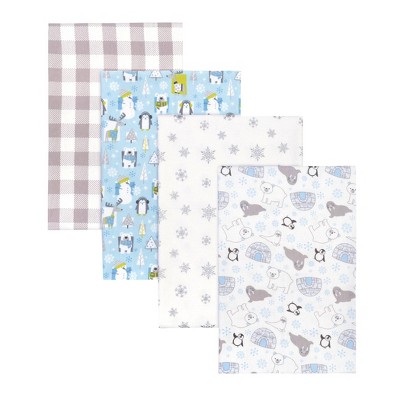 Trend Lab Igloo Pals Flannel Receiving Blankets - 4pk