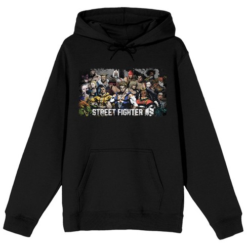 Street Fighter VI Group Poster Long Sleeve Black Adult Hooded Sweatshirt - image 1 of 3