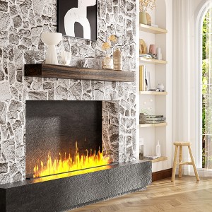 APRILSOUL Dark Chocolate Rustic Elegance Handcrafted Pine Wood Fireplace Mantel - 1 of 4