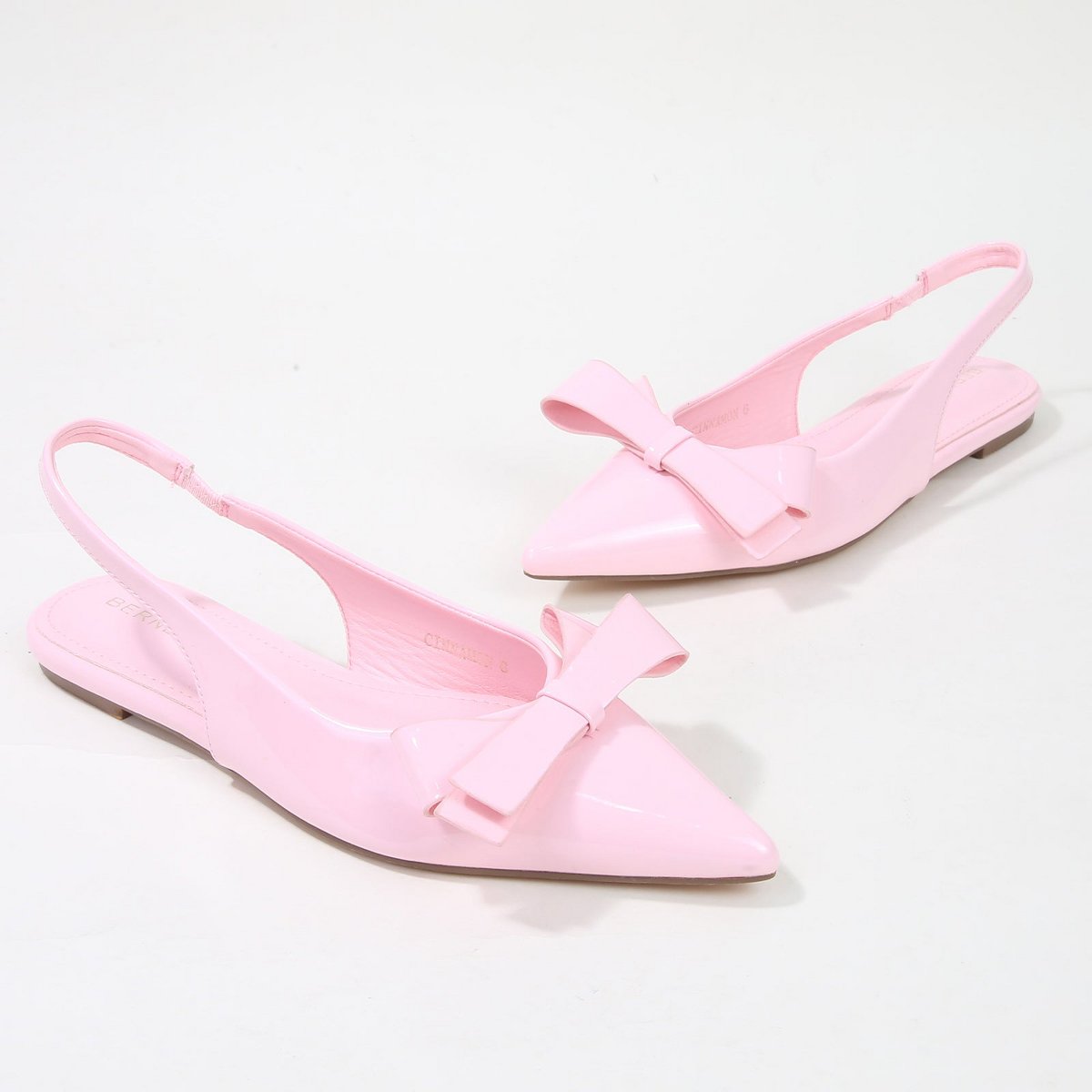 Обувь BERNESS Women's Cinnamon Point Toe Slingback Flats with Oversize Bow White 6 — фото 2