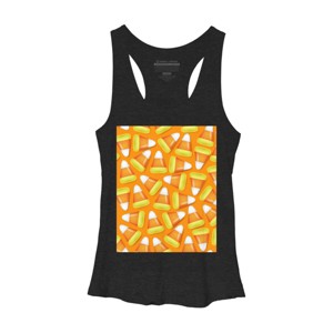 Women's Design By Humans Halloween Candy Corn By NewburyBoutique Racerback Tank Top - 1 of 3