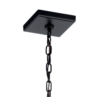 Black Glass Vintage Pendant Light with Chain