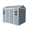 Outdoor Storage Shed, Resin Sheds and Outdoor Storage with Lockable Door, Double Windows and Floor, All Weather Outdoor Tool House for Patio Garden - 3 of 4